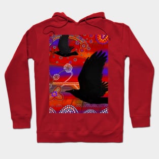 Australian Aboriginal-themed Sunset on a Lake Artwork Hoodie